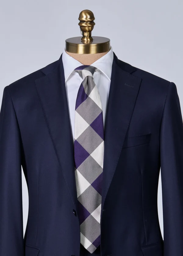 Woven Silk Oversized Check Tie