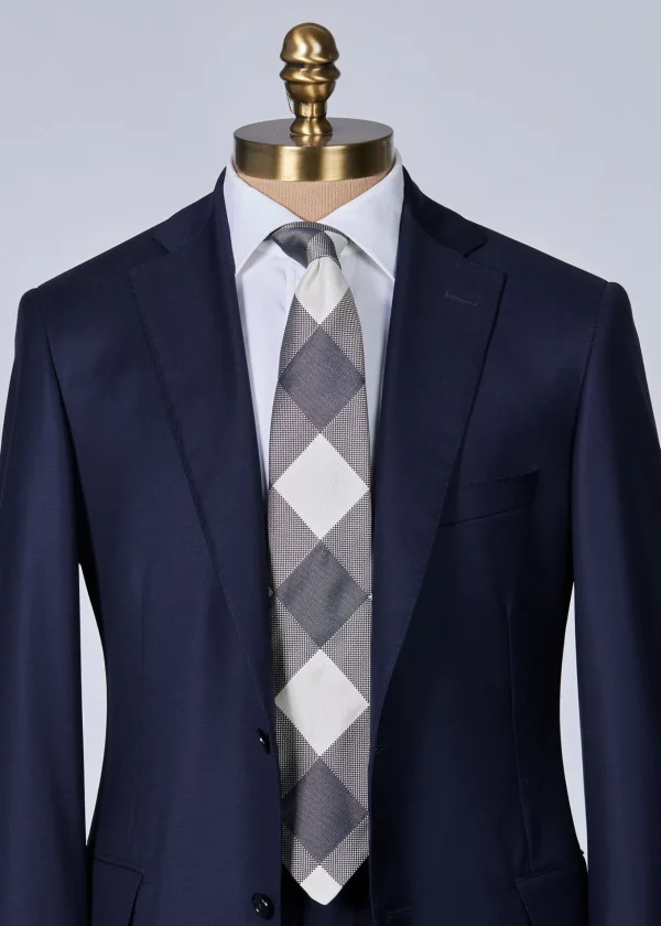 Woven Silk Oversized Check Tie
