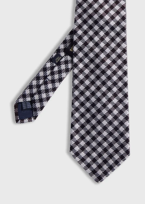 Woven Silk Small Check Tie