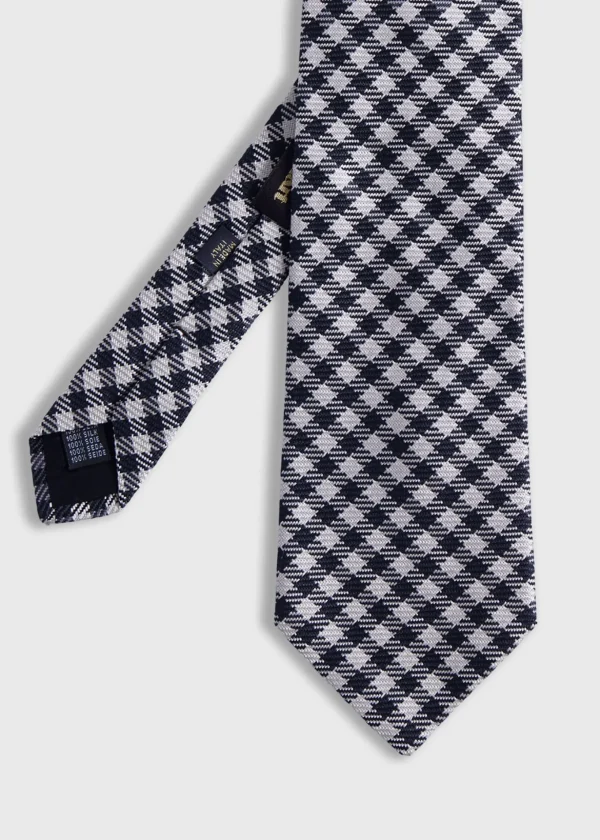 Woven Silk Small Check Tie