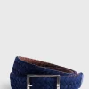Woven Suede And Wool Reversible Belt
